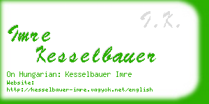 imre kesselbauer business card